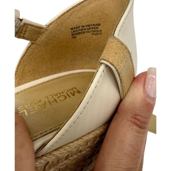 MICHAEL MICHAEL KORS Womens Beige 1" Platform Maggie Wedge Espadrille Shoes - Si - Picture 6 of 8